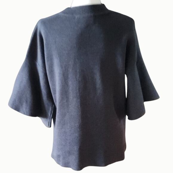Anthropologie Sunday in Brooklyn Lorena Flutter Sleeve Gray Sweater | Women's S - Picture 6 of 9